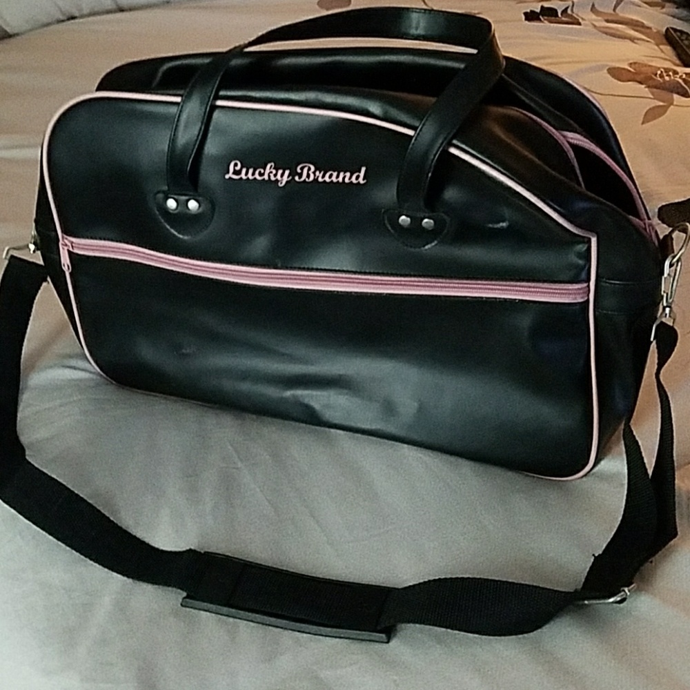 Lucky Brand Black and Pink Travel Bag